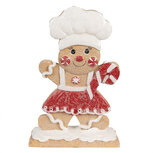 Clayre & Eef | Decoratie peperkoekpop Bruin Rood 14x5x21 cm | 6PR4903 Clayre & Eef | Decoratie peperkoekpop Bruin Rood 14x5x21 cm | 6PR4903