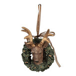 Clayre & Eef | Decoratie Hanger Rendier Groen, Bruin 7x5x11 cm | 6PR4969 Clayre & Eef | Decoratie Hanger Rendier Groen, Bruin 7x5x11 cm | 6PR4969