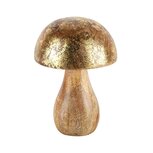 Dekoratief | Paddenstoel goud/naturel, hout, 10x10x14cm | A218054 Dekoratief | Paddenstoel goud/naturel, hout, 10x10x14cm | A218054