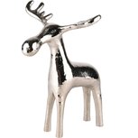 Dekoratief | Deco rendier staand, aluminium, zilver, 18x17cm | A238300 Dekoratief | Deco rendier staand, aluminium, zilver, 18x17cm | A238300