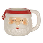 Clayre & Eef | Mok Wit Rood 15x11x9 cm / 450 ml | 6CEMU0133 Clayre & Eef | Mok Wit Rood 15x11x9 cm / 450 ml | 6CEMU0133