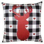 Clayre & Eef | Kussenhoes Rood Zwart 45x45 cm | KT021.330 Clayre & Eef | Kussenhoes Rood Zwart 45x45 cm | KT021.330