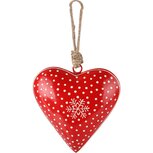 Dekoratief | Hanger hart 'Kerry Work', rood/wit, metaal, 10x4x10cm | A238322 Dekoratief | Hanger hart 'Kerry Work', rood/wit, metaal, 10x4x10cm | A238322