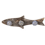 Clayre & Eef | Wandkapstok 3 haken Vis Blauw 33x5x10 cm | 6H1849 Clayre & Eef | Wandkapstok 3 haken Vis Blauw 33x5x10 cm | 6H1849