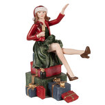 Clayre & Eef | Decoratie Beeld Vrouw Rood Groen 15x10x18 cm | 6PR3982 Clayre & Eef | Decoratie Beeld Vrouw Rood Groen 15x10x18 cm | 6PR3982