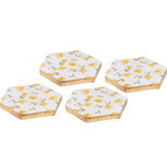Dekoratief | Set 4 coasters 'Dandelions', hout/email, 10x10x1cm | A220826 Dekoratief | Set 4 coasters 'Dandelions', hout/email, 10x10x1cm | A220826