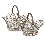 Clayre & Eef | Opbergmanden Set van 2 Bruin 41x31x35 / 36x24x28 cm | 40152