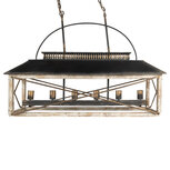 Clayre & Eef | Hanglamp Zwart Bruin 99x30x70 cm E27/max 6x60W | 5LMP370 Clayre & Eef | Hanglamp Zwart Bruin 99x30x70 cm E27/max 6x60W | 5LMP370