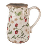 Clayre & Eef | Decoratieve Schenkkan Beige Rood 17x12x18 cm | 6CE1633M Clayre & Eef | Decoratieve Schenkkan Beige Rood 17x12x18 cm | 6CE1633M