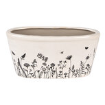 Clayre & Eef | Bloempot Binnen Beige Zwart 23x11x11 cm | 6CEFAF0003M Clayre & Eef | Bloempot Binnen Beige Zwart 23x11x11 cm | 6CEFAF0003M