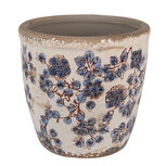 Clayre & Eef | Bloempot Binnen Beige Blauw ø 17x16 cm | 6CE1619L Clayre & Eef | Bloempot Binnen Beige Blauw ø 17x16 cm | 6CE1619L