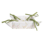 Clayre & Eef | Broodmand Wit Groen 35x35x8 cm | WFF47 Clayre & Eef | Broodmand Wit Groen 35x35x8 cm | WFF47