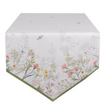 Clayre & Eef | Tafelloper Wit Groen 50x160 cm | WFF65 Clayre & Eef | Tafelloper Wit Groen 50x160 cm | WFF65
