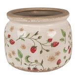 Clayre & Eef | Bloempot Binnen Beige, Rood ø 20x15 cm | 6CE1632L Clayre & Eef | Bloempot Binnen Beige, Rood ø 20x15 cm | 6CE1632L