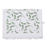 Clayre & Eef | Gastendoekje Wit Groen 40x66 cm | CT027 Clayre & Eef | Gastendoekje Wit Groen 40x66 cm | CT027