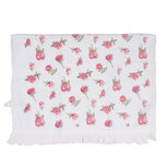 Clayre & Eef | Gastendoekje Wit Roze 40x66 cm | CT029 Clayre & Eef | Gastendoekje Wit Roze 40x66 cm | CT029
