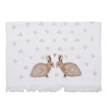 Clayre & Eef | Gastendoekje Wit Bruin 40x66 cm | CTBSLC2 Clayre & Eef | Gastendoekje Wit Bruin 40x66 cm | CTBSLC2