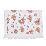 Clayre & Eef | Gastendoekje Wit Roze 40x66 cm | CTSWR Clayre & Eef | Gastendoekje Wit Roze 40x66 cm | CTSWR