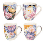 Clayre & Eef | Mokken Set van 4 Blauw 12x 8x10 cm / 300 ml | 6CEMS0046 Clayre & Eef | Mokken Set van 4 Blauw 12x 8x10 cm / 300 ml | 6CEMS0046
