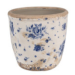 Clayre & Eef | Bloempot Binnen Beige Blauw ø 13x12 cm | 6CE1658S Clayre & Eef | Bloempot Binnen Beige Blauw ø 13x12 cm | 6CE1658S