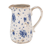 Clayre & Eef | Decoratieve Schenkkan Beige Blauw 16x12x18 cm | 6CE1660M Clayre & Eef | Decoratieve Schenkkan Beige Blauw 16x12x18 cm | 6CE1660M