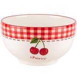Dekoratief | Bowl m/kersen, wit/rood, keramiek, 16x16x8cm | A240086 Dekoratief | Bowl m/kersen, wit/rood, keramiek, 16x16x8cm | A240086