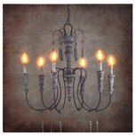 Dekoratief | Wandkader canvas kroonluchter, 6 LED, 40x40cm | A165393 Dekoratief | Wandkader canvas kroonluchter, 6 LED, 40x40cm | A165393