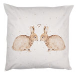Clayre & Eef | Kussenhoes Wit Bruin 45x45 cm | BSLC22 Clayre & Eef | Kussenhoes Wit Bruin 45x45 cm | BSLC22