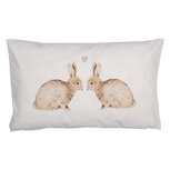 Clayre & Eef | Kussenhoes Wit Bruin 30x50 cm | BSLC36 Clayre & Eef | Kussenhoes Wit Bruin 30x50 cm | BSLC36
