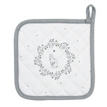 Clayre & Eef | Pannenlap Wit Grijs 20x20 cm | LGC45 Clayre & Eef | Pannenlap Wit Grijs 20x20 cm | LGC45