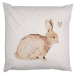 Clayre & Eef | Kussenhoes Wit Bruin 45x45 cm | BSLC23 Clayre & Eef | Kussenhoes Wit Bruin 45x45 cm | BSLC23