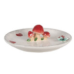 Clayre & Eef | Serveerschaal Wit Rood ø 21x6 cm | 6CE1701 Clayre & Eef | Serveerschaal Wit Rood ø 21x6 cm | 6CE1701