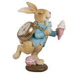 Clayre & Eef | Decoratie beeld Konijn Bruin Blauw 10x6x14 cm | 6PR4145 Clayre & Eef | Decoratie beeld Konijn Bruin Blauw 10x6x14 cm | 6PR4145