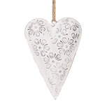 Clayre & Eef | Decoratie hanger hart Wit 11x2x8 cm | 6Y5566S Clayre & Eef | Decoratie hanger hart Wit 11x2x8 cm | 6Y5566S