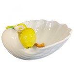 Pisa grote schelp schaal Citroen XXL aardewerk wit 40 x 30 cm | LA32 | Piccobella Italiaans servies Pisa grote schelp schaal Citroen XXL aardewerk wit 40 x 30 cm | LA32 | Piccobella Italiaans servies