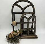 Decoratie stalraam oud kozijn hout op voet middel 48 x 34 cm bruin grijs geschuurd old look | 70092 | Home Sweet Home | Stoer & Sober Woonstijl