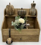 Gruttersbak stoer robuust geleefd hout 3 vaks met la bruin hout 50 x 44 x 24 cm | 915917 | Home Sweet Home | Landelijke Woonstijl