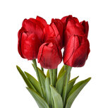 Clayre & Eef | Kunstbloem Rood Groen 10x10x32 cm | 6PL0276 Clayre & Eef | Kunstbloem Rood Groen 10x10x32 cm | 6PL0276
