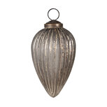 Clayre & Eef | Kerstbal Grijs ø 7x11 cm | 6GL4695 Clayre & Eef | Kerstbal Grijs ø 7x11 cm | 6GL4695