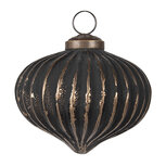 Clayre & Eef | Kerstbal Grijs ø 8x8 cm | 6GL4703 Clayre & Eef | Kerstbal Grijs ø 8x8 cm | 6GL4703