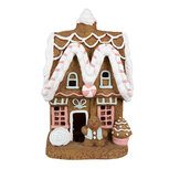 Clayre & Eef | Decoratie Huis met LED Bruin 22x18x39 cm | 6MG0054 Clayre & Eef | Decoratie Huis met LED Bruin 22x18x39 cm | 6MG0054