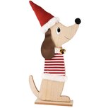 Dekoratief | Hond op voet, rood/naturel, hout, 20x5x32cm | A245599 Dekoratief | Hond op voet, rood/naturel, hout, 20x5x32cm | A245599
