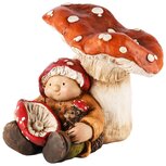 Dekoratief | Herfstkindje m/paddenstoel, oranje/groen, magnesium, 26x24x24cm | A245021 Dekoratief | Herfstkindje m/paddenstoel, oranje/groen, magnesium, 26x24x24cm | A245021