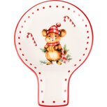 Dekoratief | Lepelhouder m/muis, dolomiet, wit/rood, 15x20x3cm | A245035 Dekoratief | Lepelhouder m/muis, dolomiet, wit/rood, 15x20x3cm | A245035