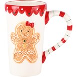 Dekoratief | Mok hoog m/cookie, dolomiet, wit/rood, 15x9x16cm | A245043 Dekoratief | Mok hoog m/cookie, dolomiet, wit/rood, 15x9x16cm | A245043