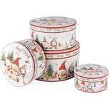 Dekoratief | Set 4 dozen rond 'Friendly Gnomes', karton, 23x23x12cm | A245045 Dekoratief | Set 4 dozen rond 'Friendly Gnomes', karton, 23x23x12cm | A245045