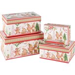 Dekoratief | Set 4 dozen rechthoek 'Gingerbread', karton, 23x16x12cm | A245049 Dekoratief | Set 4 dozen rechthoek 'Gingerbread', karton, 23x16x12cm | A245049