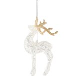 Dekoratief | Hanger rendier, goud/transparant, glas, 7x6x12cm | A245050 Dekoratief | Hanger rendier, goud/transparant, glas, 7x6x12cm | A245050