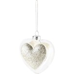 Dekoratief | Hanger bal m/hart, champagne/transparant, glas, 8x5x9cm | A245054 Dekoratief | Hanger bal m/hart, champagne/transparant, glas, 8x5x9cm | A245054