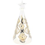 Dekoratief | Kegel vormboompje m/ster, transparant/goud, glas, LED, 7x7x16cm | A245065 Dekoratief | Kegel vormboompje m/ster, transparant/goud, glas, LED, 7x7x16cm | A245065